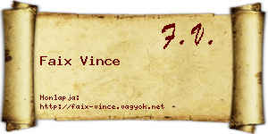 Faix Vince névjegykártya