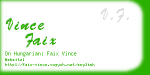 vince faix business card